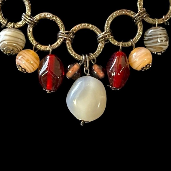 Premier Designs Necklace Art Glass Swirl Bohemian Charm Bead 15” 4” Extender - Picture 2 of 6